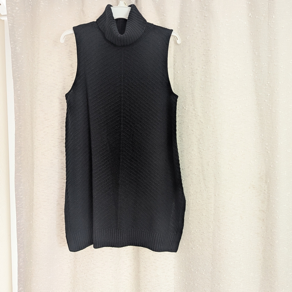 Apt. 9 Black Turtleneck Sleeveless Sheath Sweater